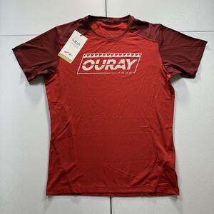 Rab Force Tee Shirt Mens Small Red Crew Neck Base Layer Walking Running NWT